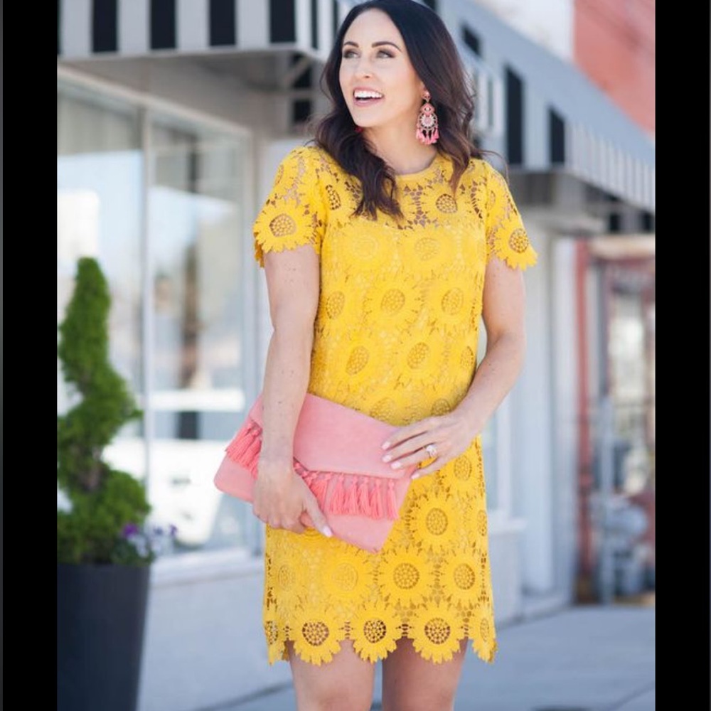 Ann Taylor Loft Sunflower Lace Dress